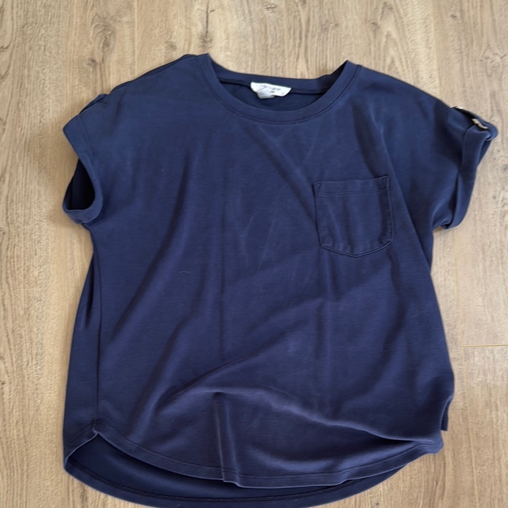 Navy Blue Casual T-Shirt with Pocket